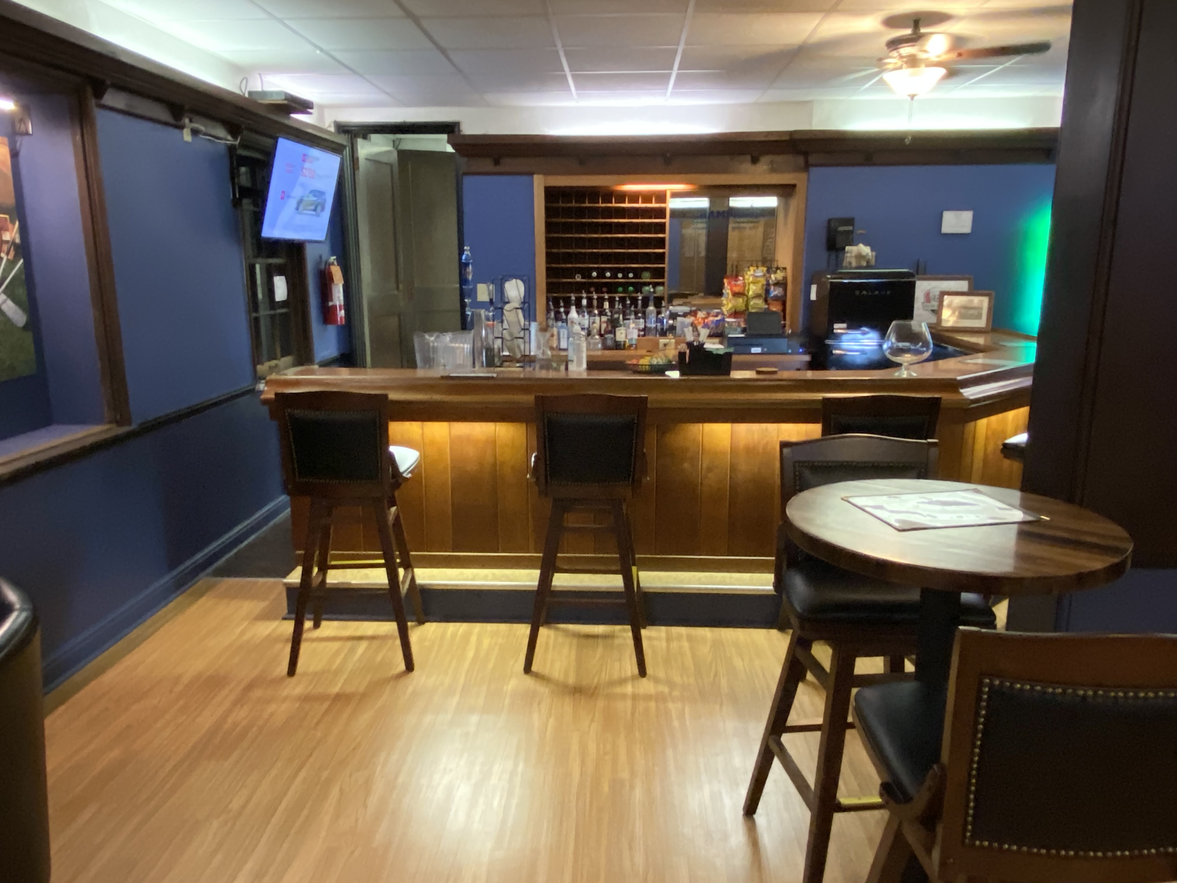 front view of bar area